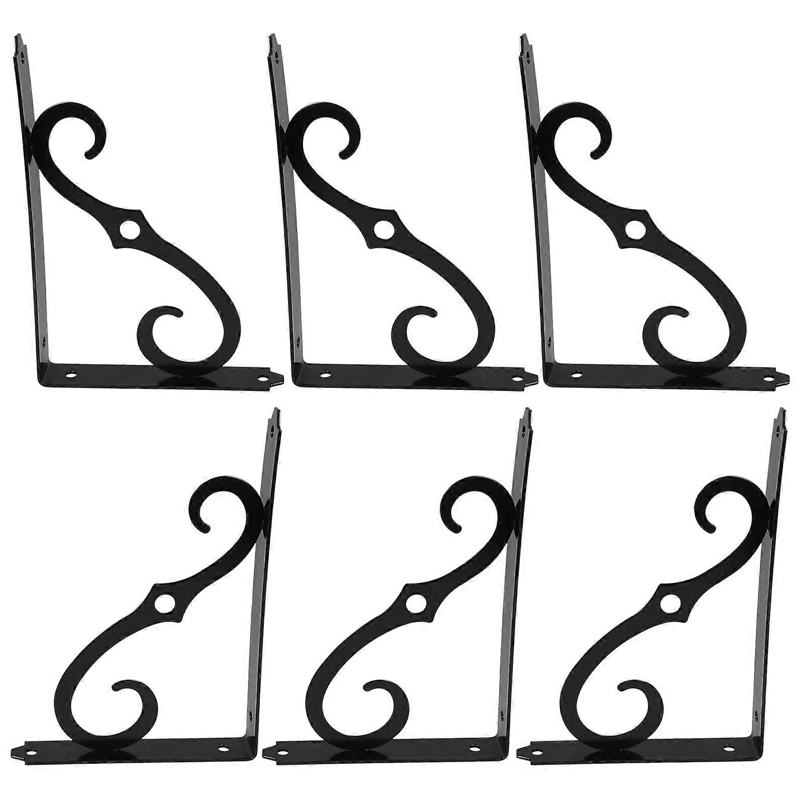 Household Wall Triangle Support Bracket For Various Purposes Powder-Coated Finish 6Pack