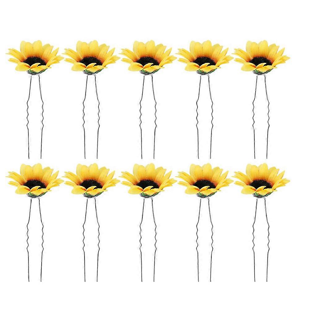 Ensemble de pinces à cheveux de mode avec motif de tournesol pour les fêtes de filles 8.7 ×7.1×0.8 dans un style unique 2 ensembles