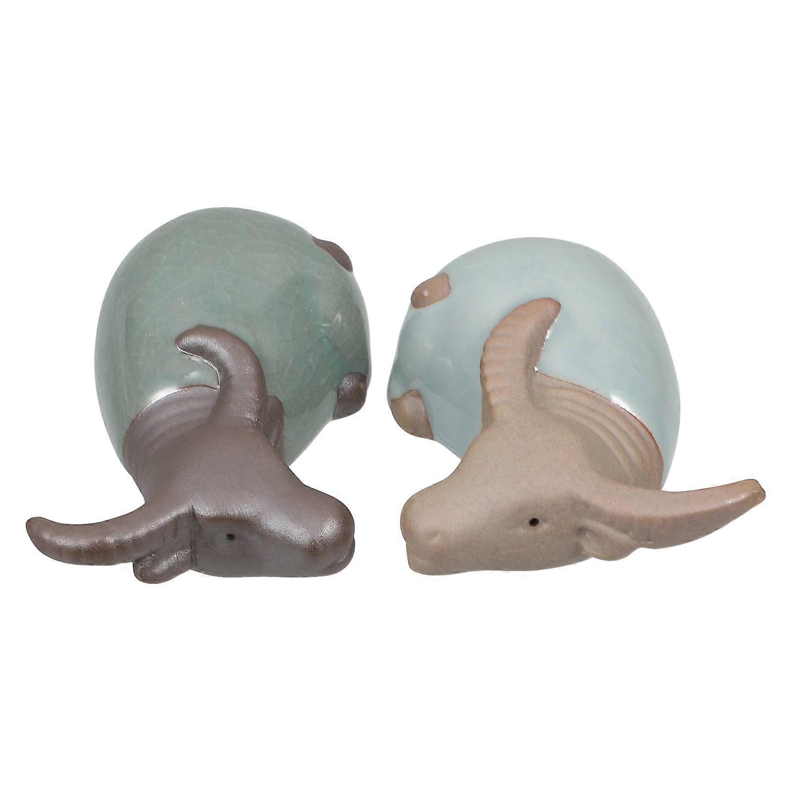 Buffalo Ornaments Set of 2 Miniature Landscape Decor for Flower Pots Home Office Bonsai Accessories Durable and Safe Design