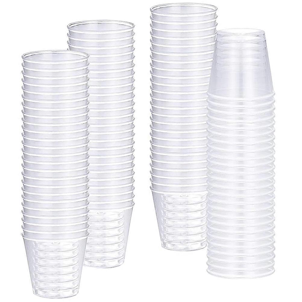 Clear Design Plastic Cups 100Pcs Transparent Drinking Beverage Cups For Guests Hosts At Weddings Parties