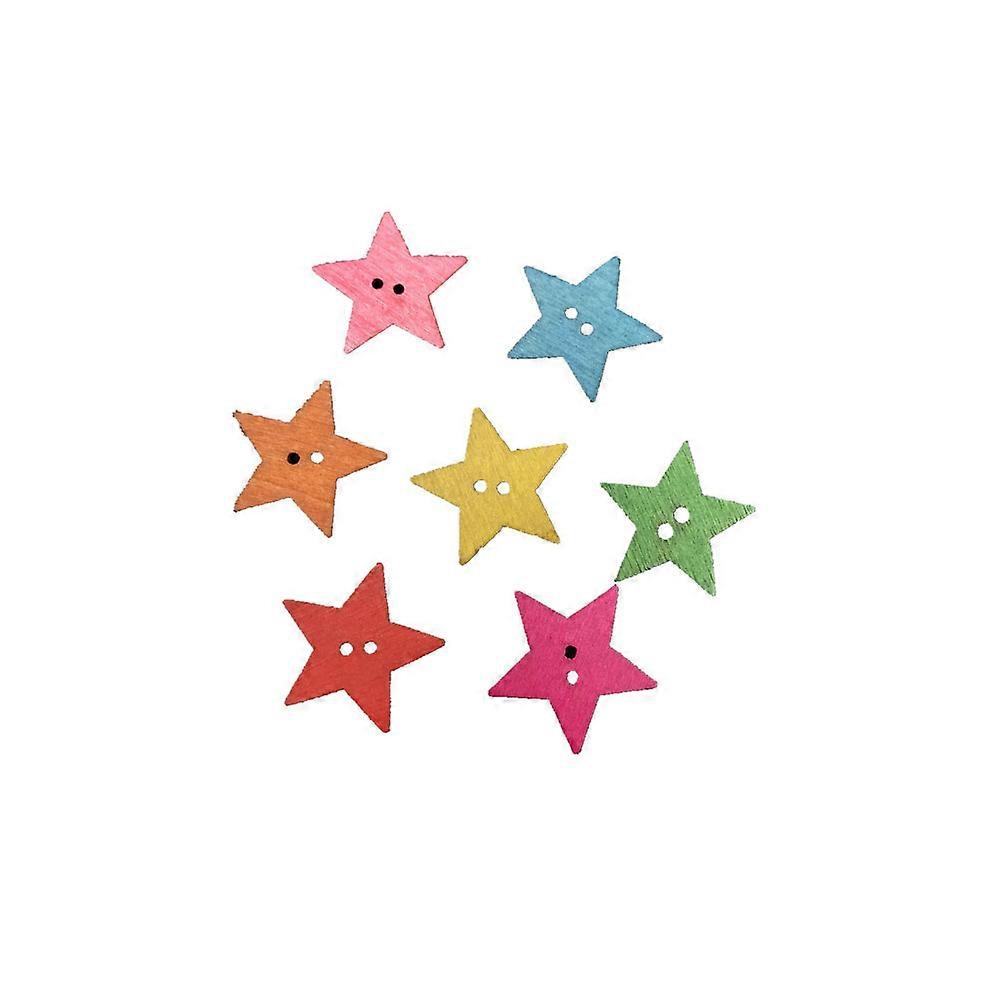 100 Pcs Assorted Color Two Holes Wooden Buttons for Sewing Clothing Craft Projects 10mm