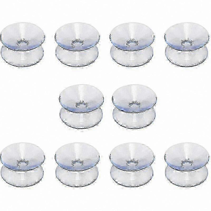 Double-Sided Suction Cups for Glass Tabletops, 10-Pack Non-Slip Hooks-Free Suction Cups for Mirrors and More (20mm)