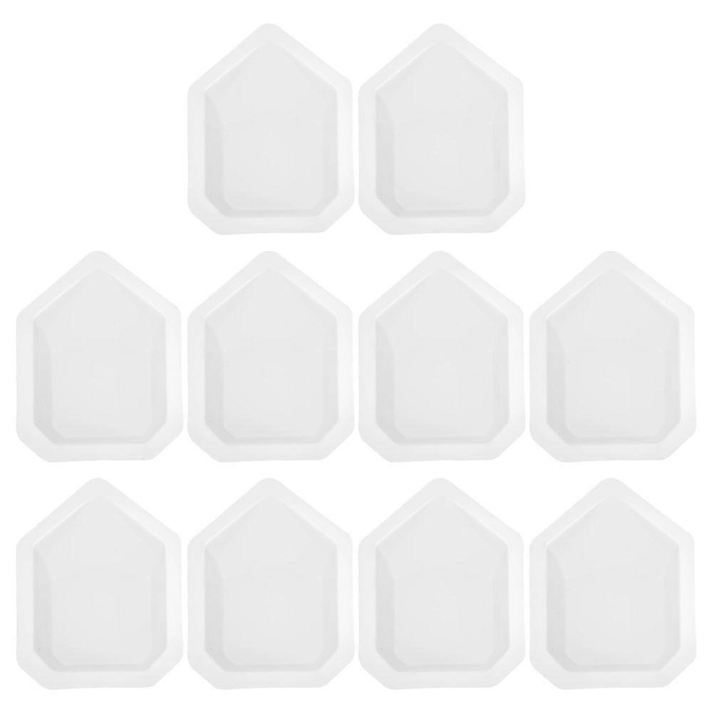 Reusable Weighing Tray with Boat Shaped Design for Laboratory Use White Plastic 10pcs