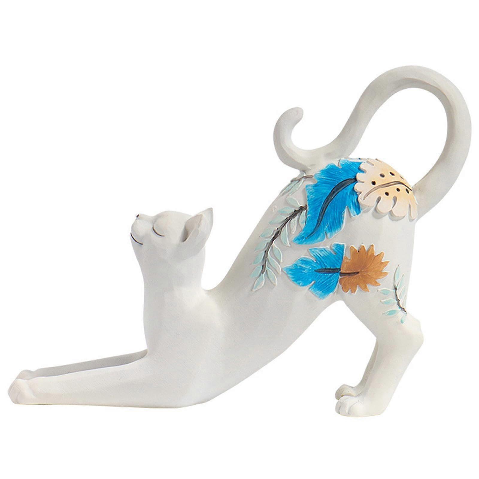 Charm Cats Statue Resin Craft - Creative Cat Figurine for Desk Shelf Decoration, Unique Room Photography Props