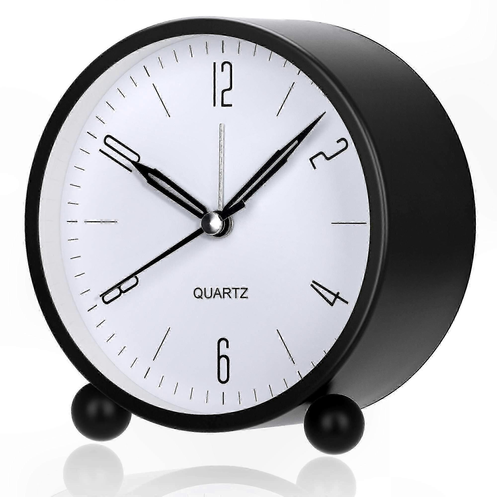 2024Alarm Clock, Non Ticking Analog Alarm Clocks with Warm Night Light, Bedside Alarm Clock Silent Clock