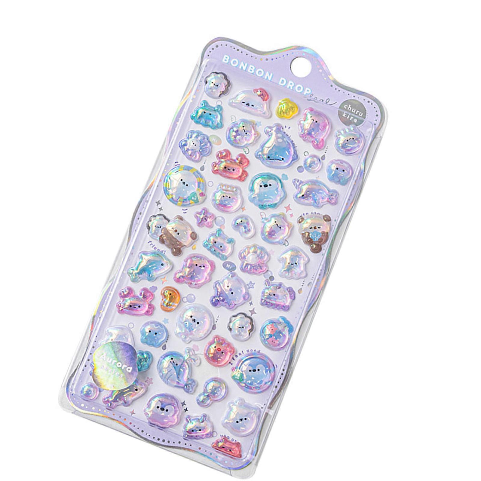 Notebook Phone Case Scrapbooks Adorable 3D Relief Sticker 3D Embossed Fun Sticker for Kids & Hand Making Enthusiasts Multicolor