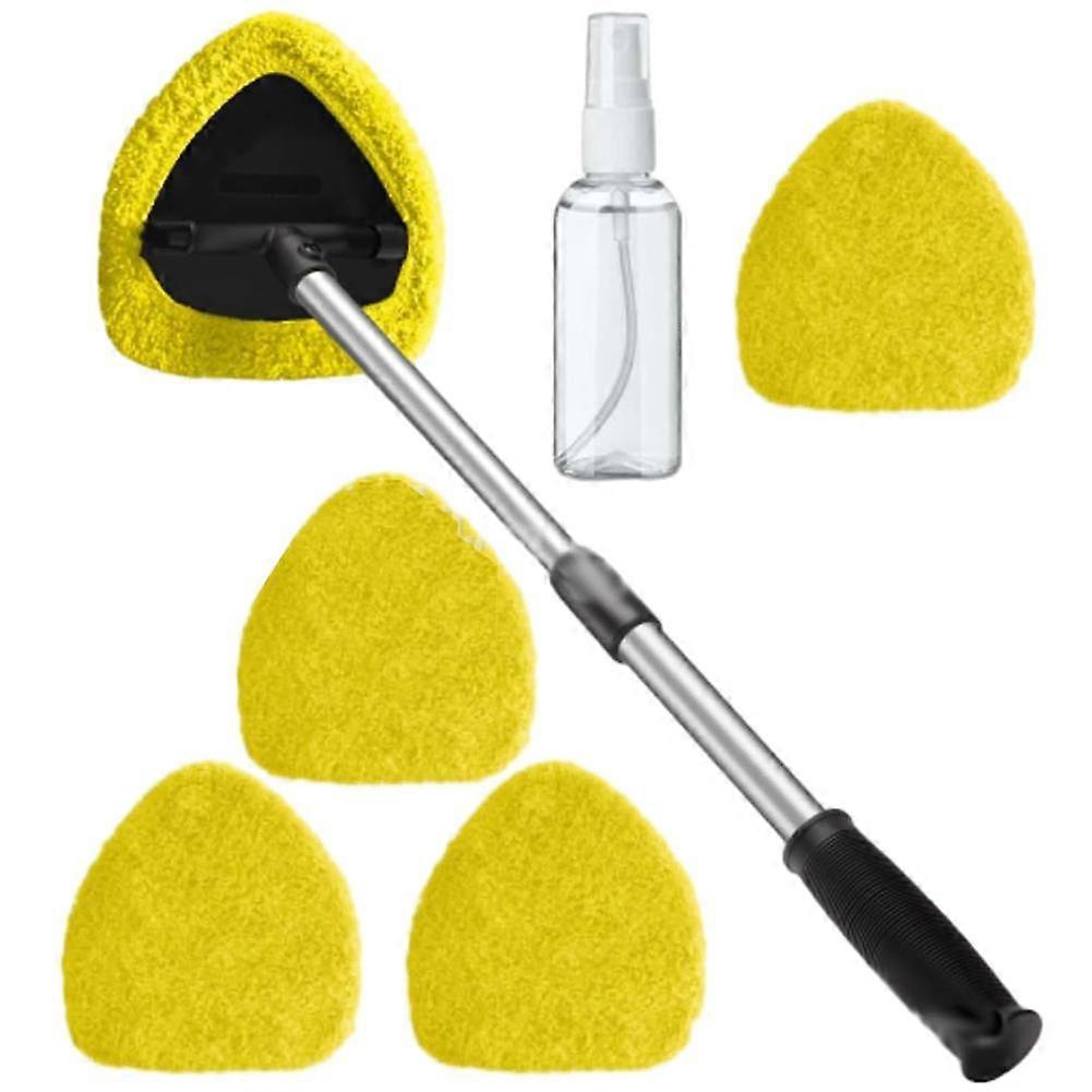 Extendable Windshield Wiper Tool Kit with 3 Microfiber Pads All-Purpose Cleaner for Car Home Glass Mirrors