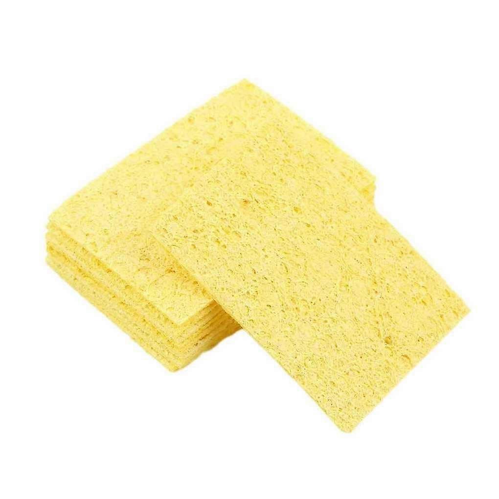 10 Pieces Soldering Iron Tips with Yellow Cleaning Sponge, Exquisite Craftsmanship, Durable and Compatible with Standard Models