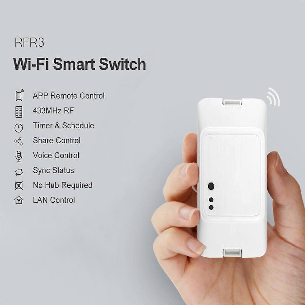 SONOFF RFR3 WiFi Smart Switch: Alexa Compatible, 433MHz RF, DIY Home Automation