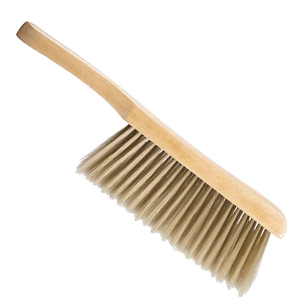 Soft Bristle Hand Broom With Wooden Handle Multi Use Dusting Brush For Bed Carpet Sofa And Household Surfaces