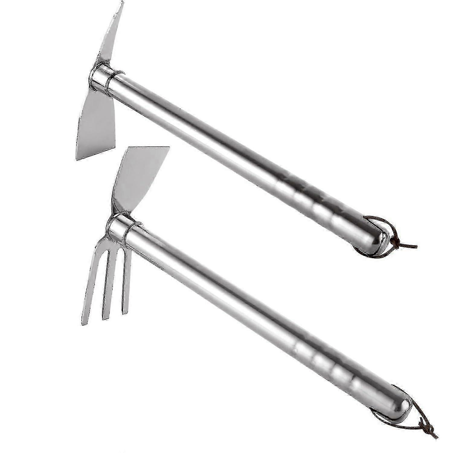 Stainless Steel Pickaxe Double Headed Pickaxe,2 in 1 Multifunctional Pickaxe