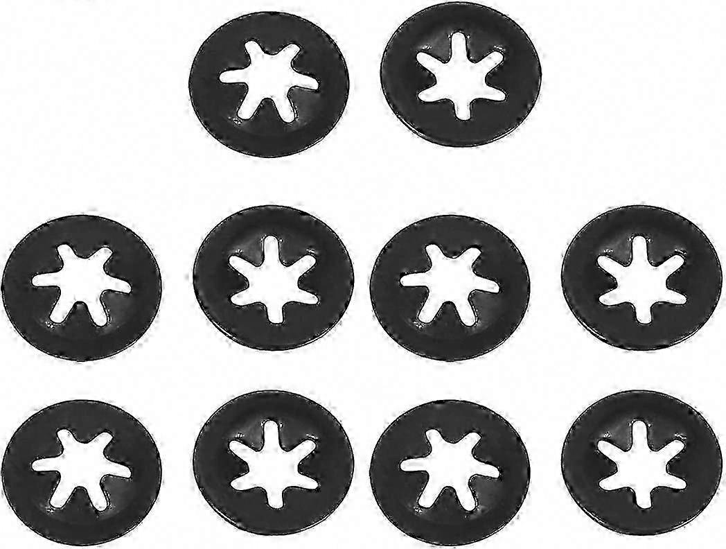 M3 x 9mm Internal Locking Washer Star Tooth Black 100pcs for Secure Fastening