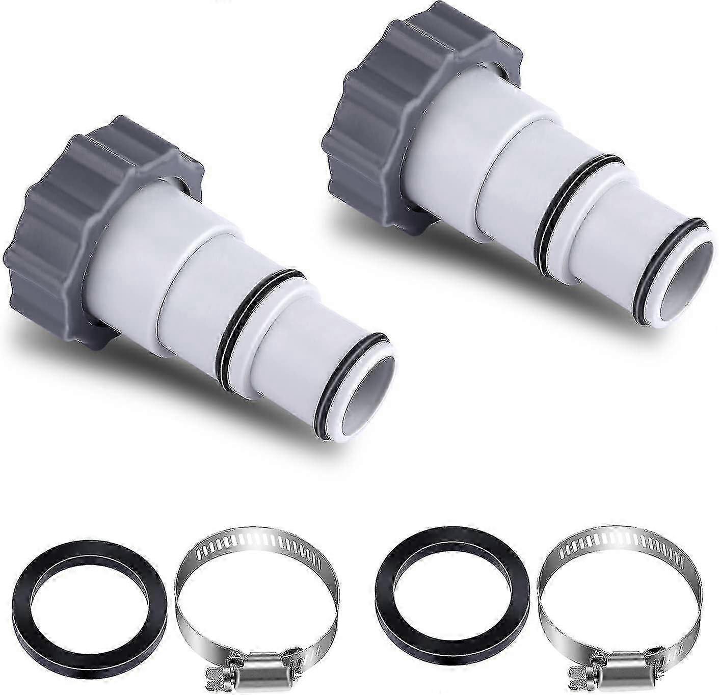 32 to 38mm Pool A Hose Adapter with Clamp for Threaded Connection Pumps Replacement Pool A Hose Adapter to Piston Valve Compatible with Intex Pool Set