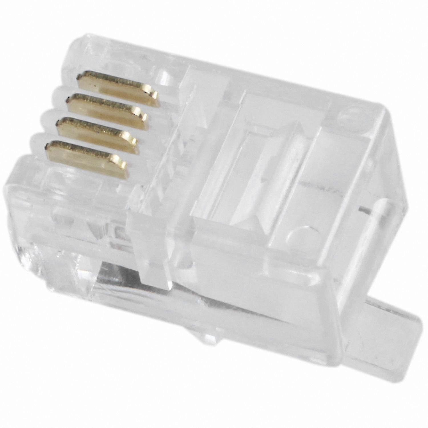 30-Pack Clear Plastic RJ9 Phone Adapter with 4P4C Connectors