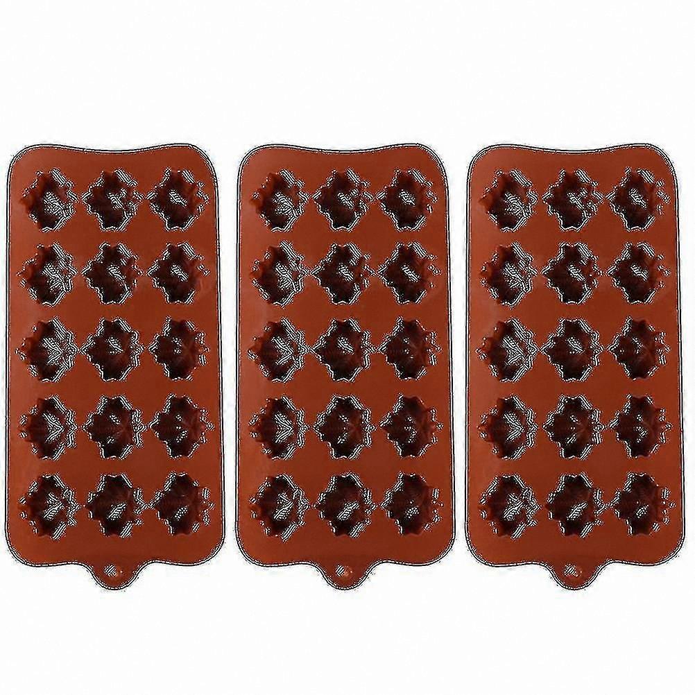 3-Piece Maple Leaf Shaped Silicone Mold for Chocolate and Dessert Crafting