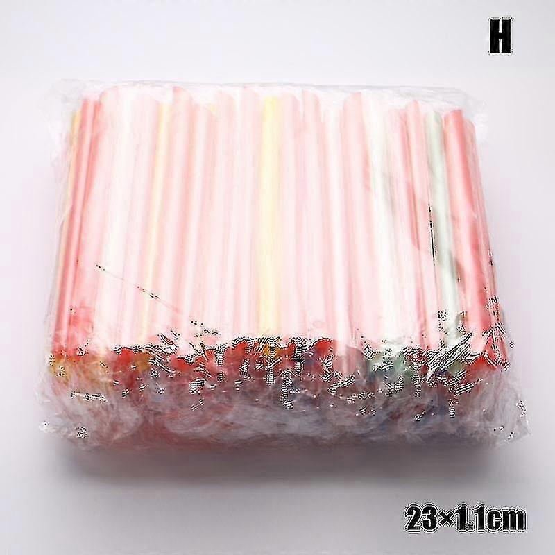 قش بلاستيكي لميلك شيك واسع وشاي الفقاعات - 100 ماصة شرب كبيرة يمكن التخلص منها