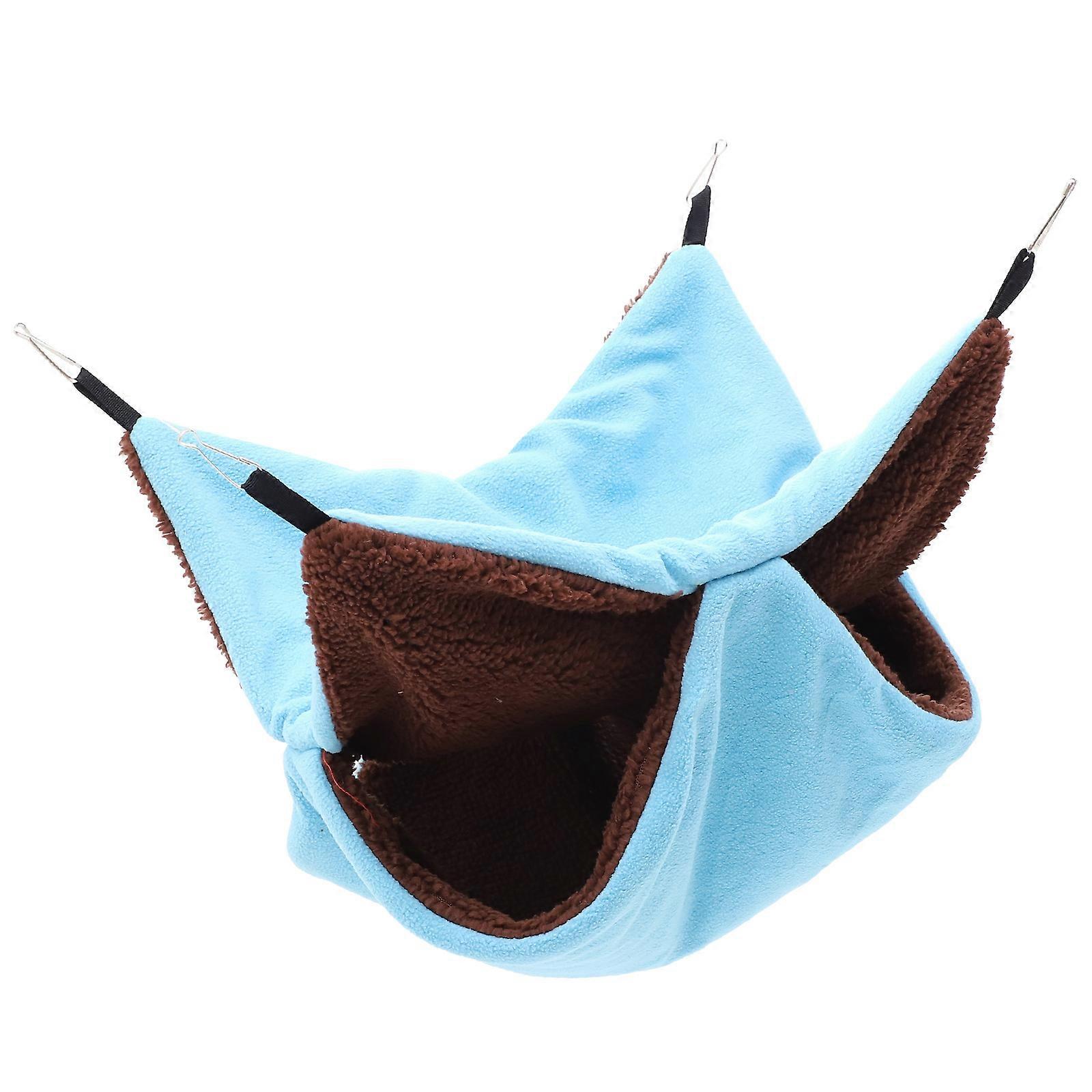 Pet Mouse Hammock Double Layer Small Pets -Blue for Resting 1Pack