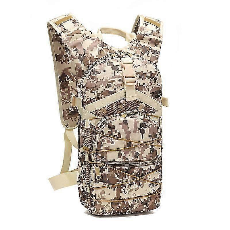 Large capacity backpack with adjustable shoulder straps and multiple zippered pockets (Desert digital)