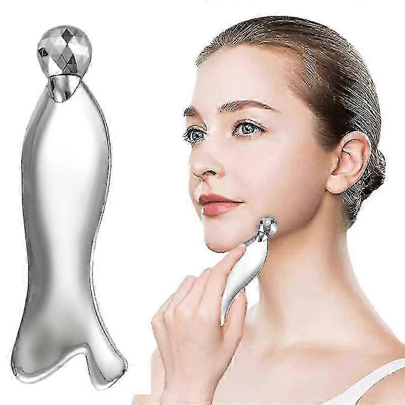 Portable 3d Roller Guasha Tool  Alloy Fish Shape Body Massager
