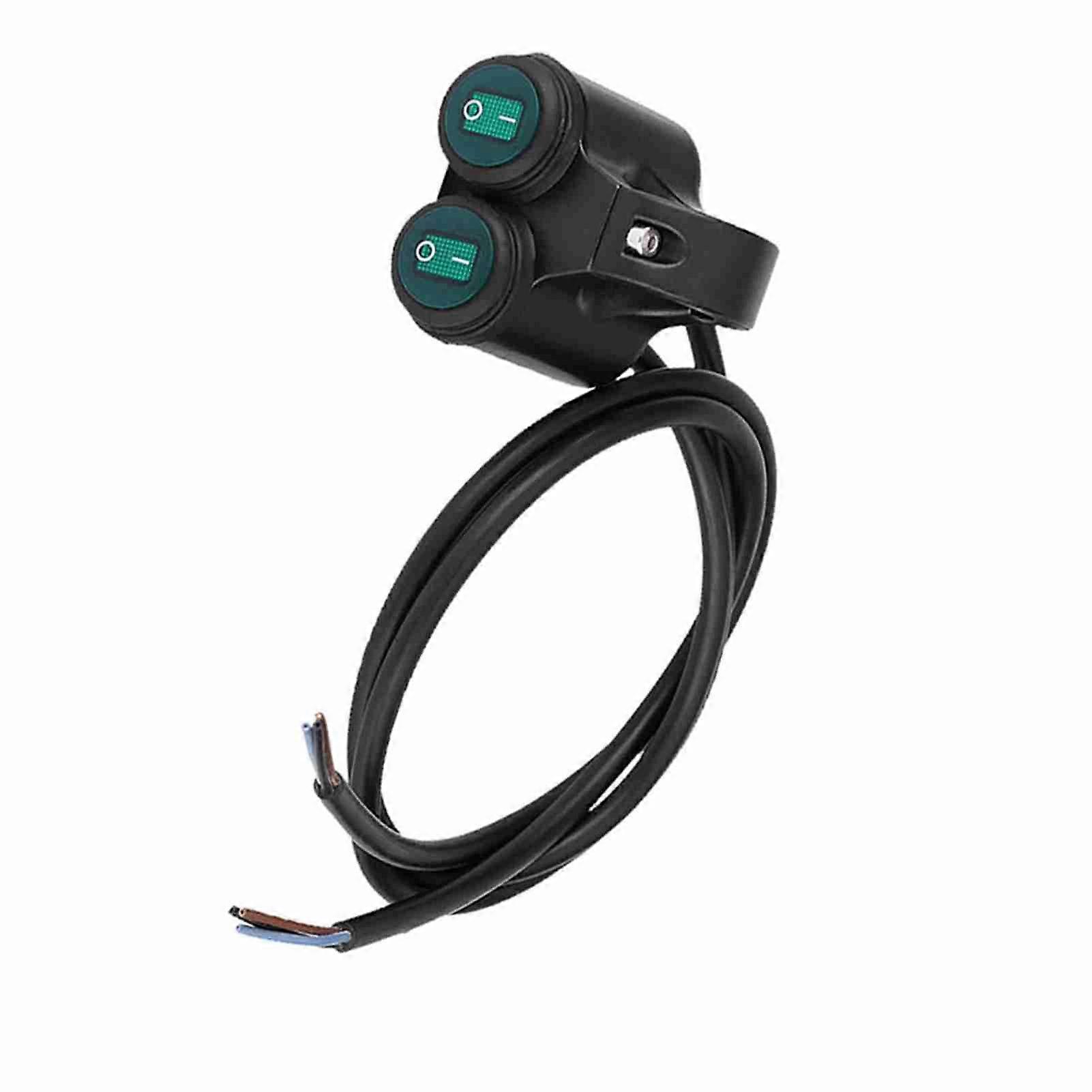 22mm Universal Motorcycle Handlebar Dual Button Switch Model A, Black