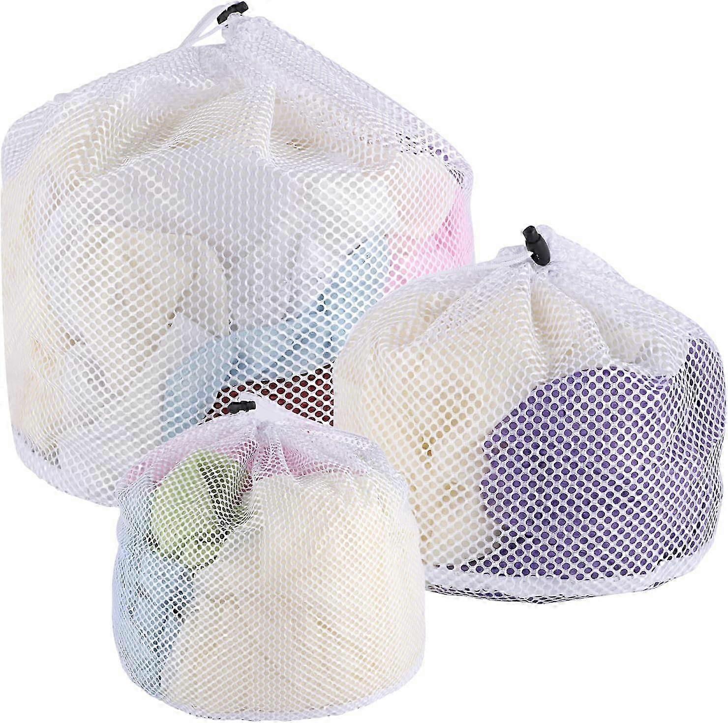 3pcs Laundry Net, Laundry Bags with Drawstring, Reusable
