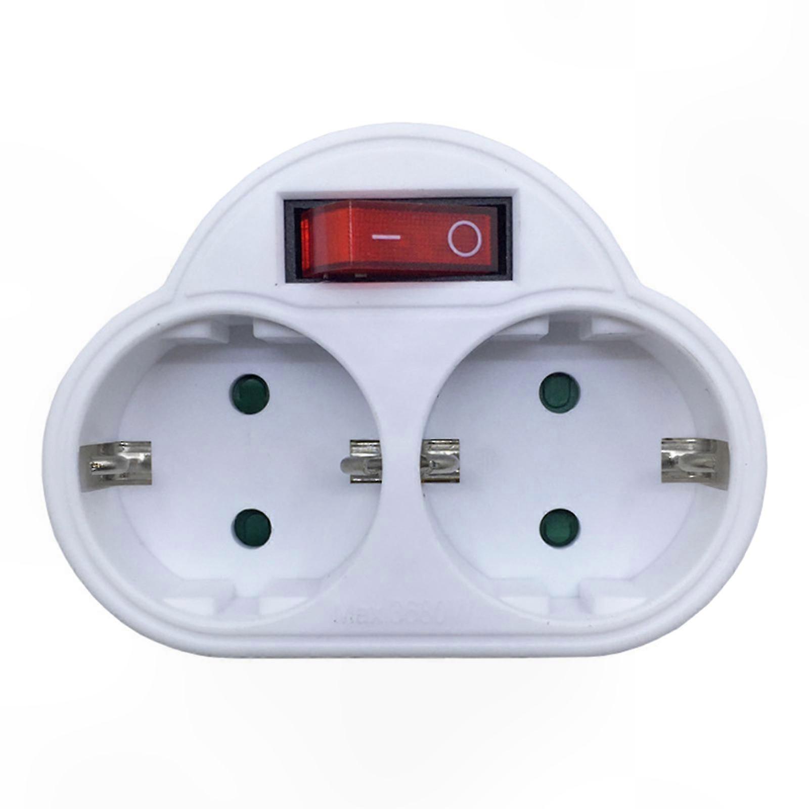 Energy-Efficient Socket Adapter for German Outlets, Compact Design, Up to 3680W, 16A, 250V, Dual Socket Compatibility