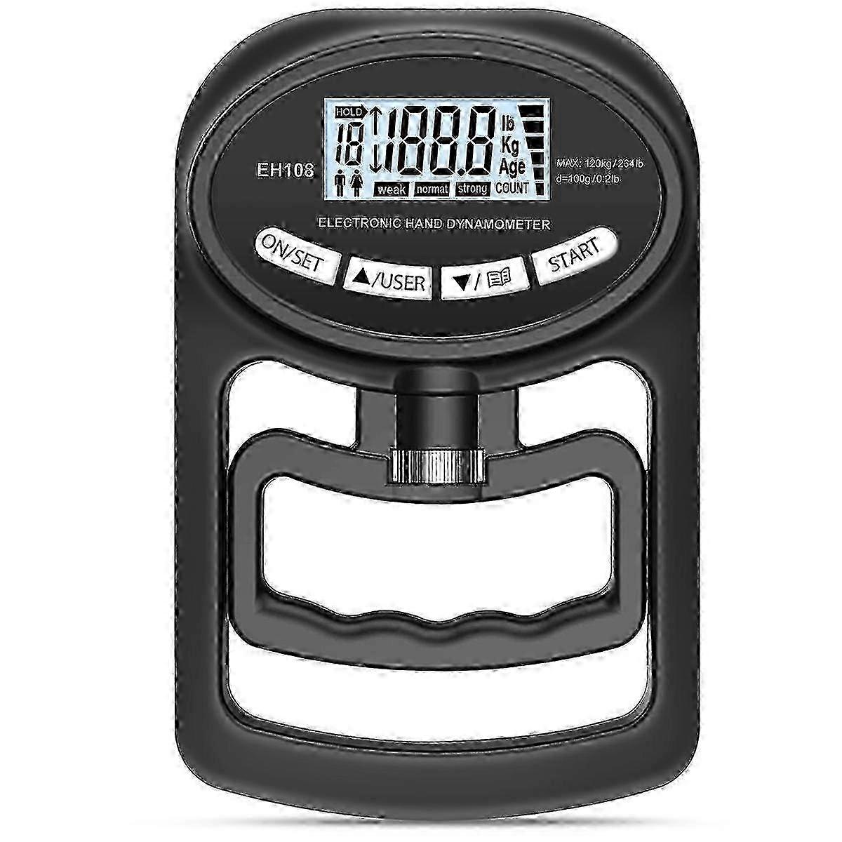 265 Lbs / 120Kgs Hand Dynamometer Grip Strength Trainer-Electronic ...