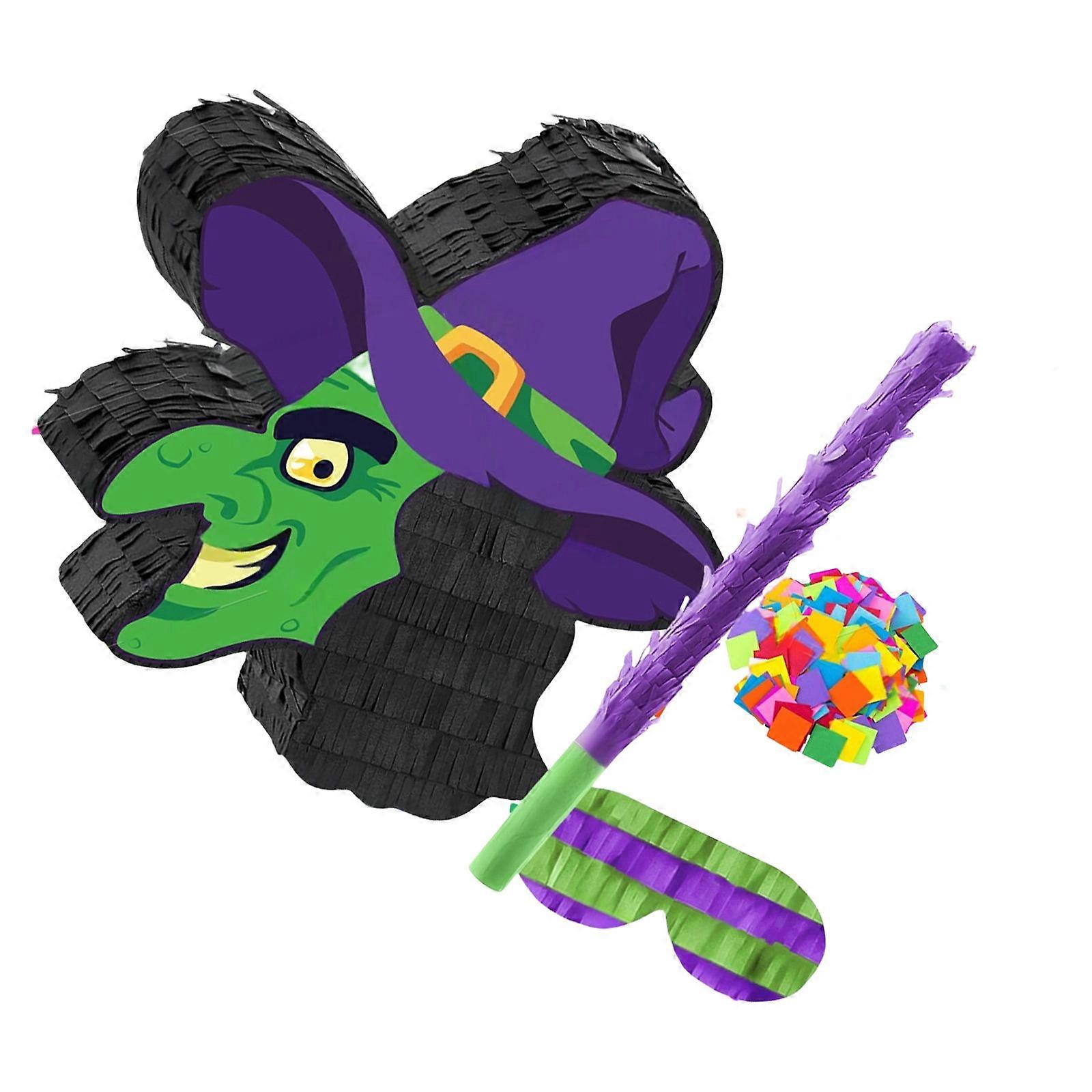 Easy Hanging Halloween Witch Piñatas With Assorted Candies Festival Parties Decoration Kids Interactive Game Multicolor