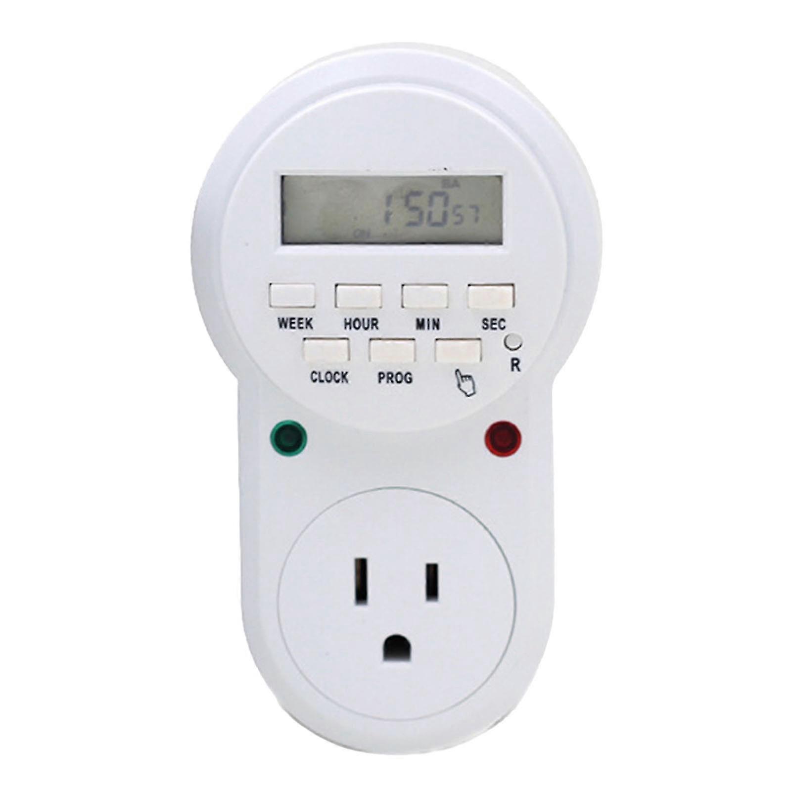 2025 110V US Electronic Timer Socket, 7 Days Cyclic Socket with UV Timer
