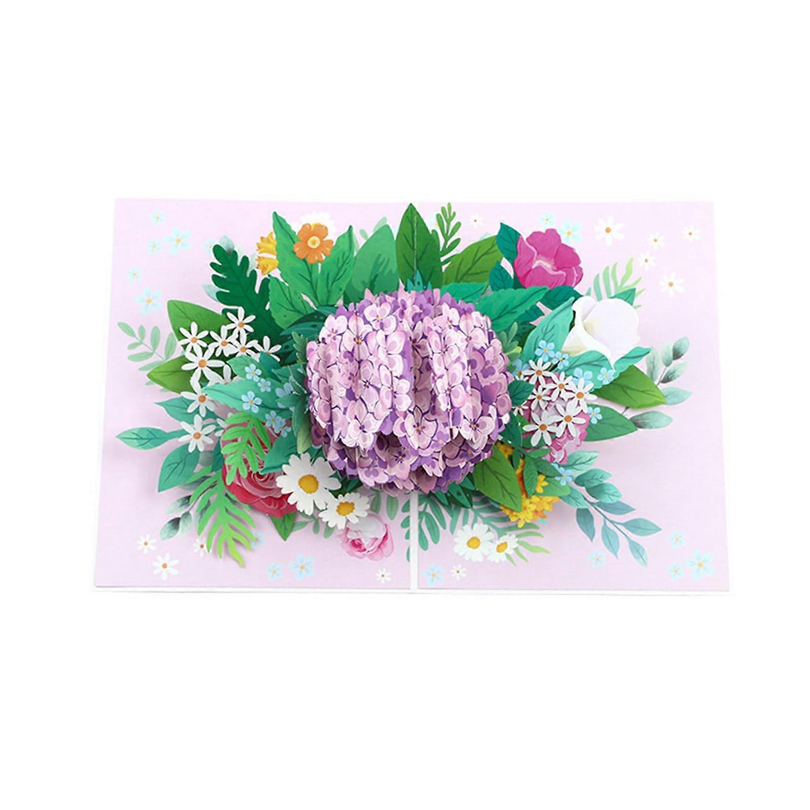 Artistic 3D Hydrangeas Flower Greeting Card With Envelope Handmade Foldable Card Anniversary Present