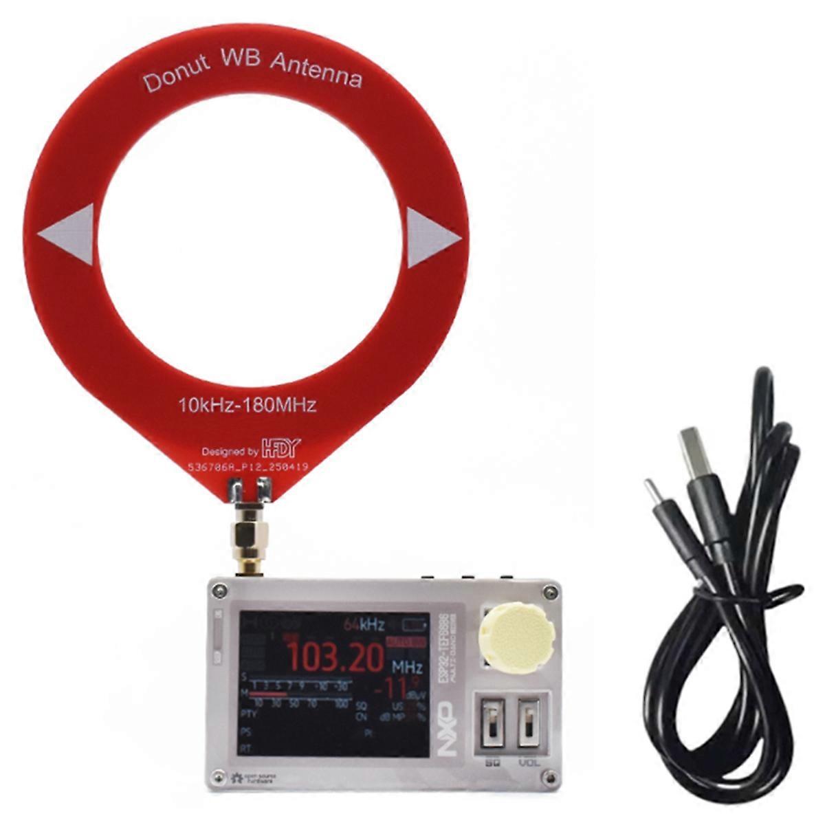 Mini TEF6686 Radio with Loop Antenna ESP32 Full Band Radio FM/LW/MW/SW Radio Receiver 2.0 Inch IPS Screen Radio