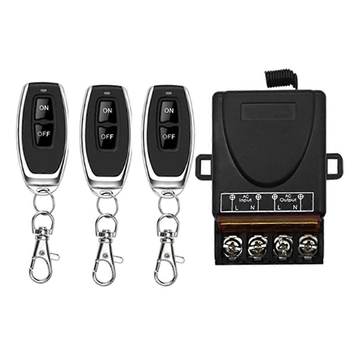 AC 220V 30A 1CH 433MHz Wireless Remote Control Switch Relay Receiver + on/Off Transmitter