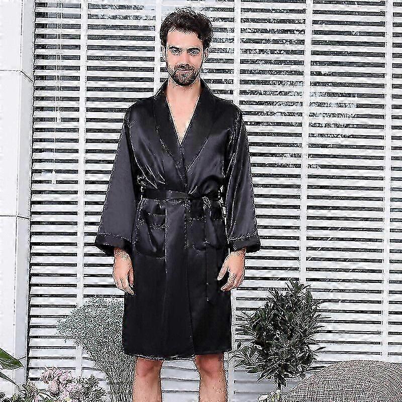 رجل الساتان الحرير الفاخرة بيجاما كيمونو رداء الحمام رداء الملابس ثوب Pjs Loungewear