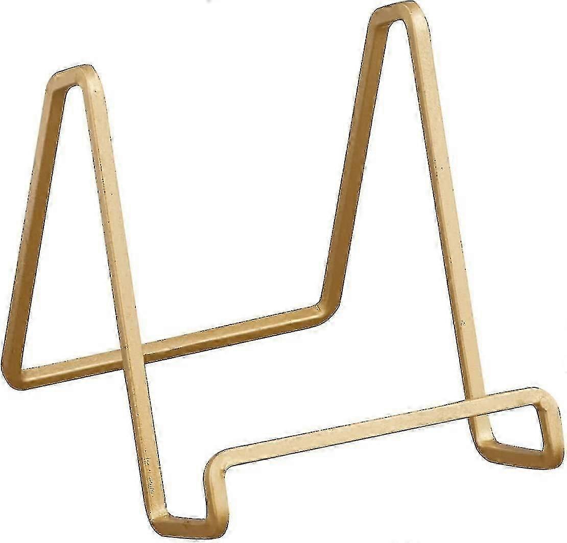 Easel display for plates and books - Gold metal wire stand for photo frames and artwork