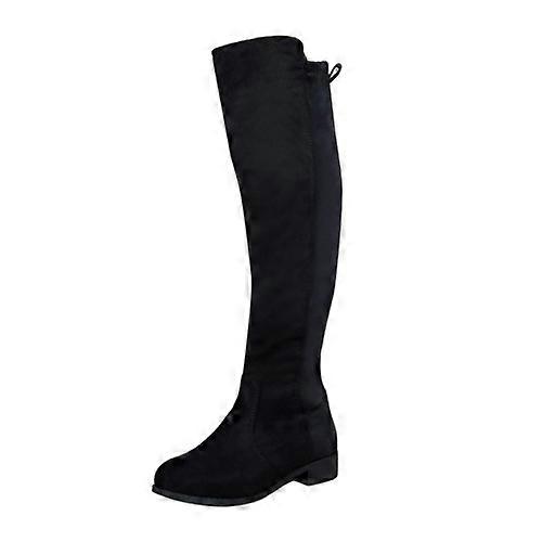 Where's That From Womens/Ladies Diem Suede Knee-High Low Heel Boots