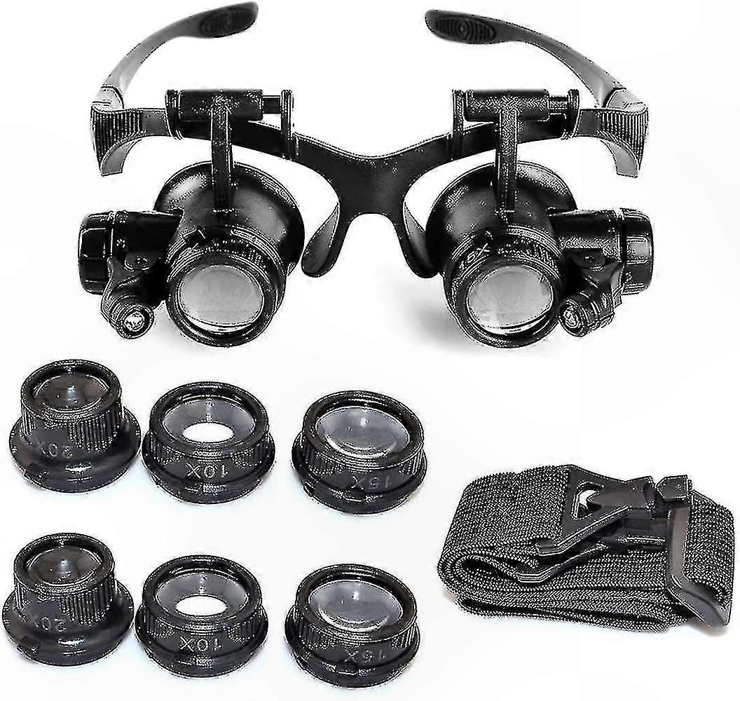 Adjustable LED Magnifier Glasses for Jewelry and Watchmaking Tasks