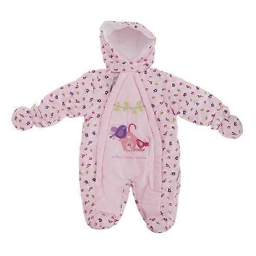 Bébé filles oiseau motif tous dans un habit d’hiver à capuchon