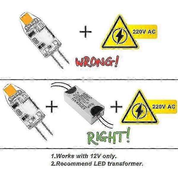 5-pack 2W G4 LED lamps, 3000K warm white, 200lm, 12V