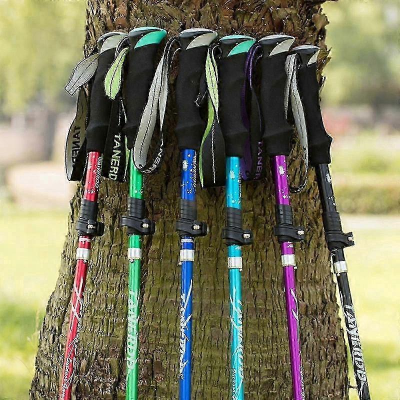 5-Section Foldable Trekking Poles for Hiking and Walking with Anti-Shock Feature