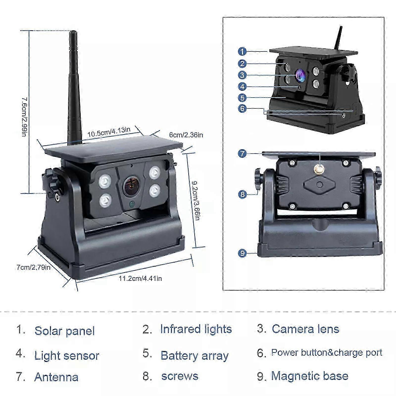 Solar Wireless Magnetic Backup Camera for Trucks and Trailers 2025