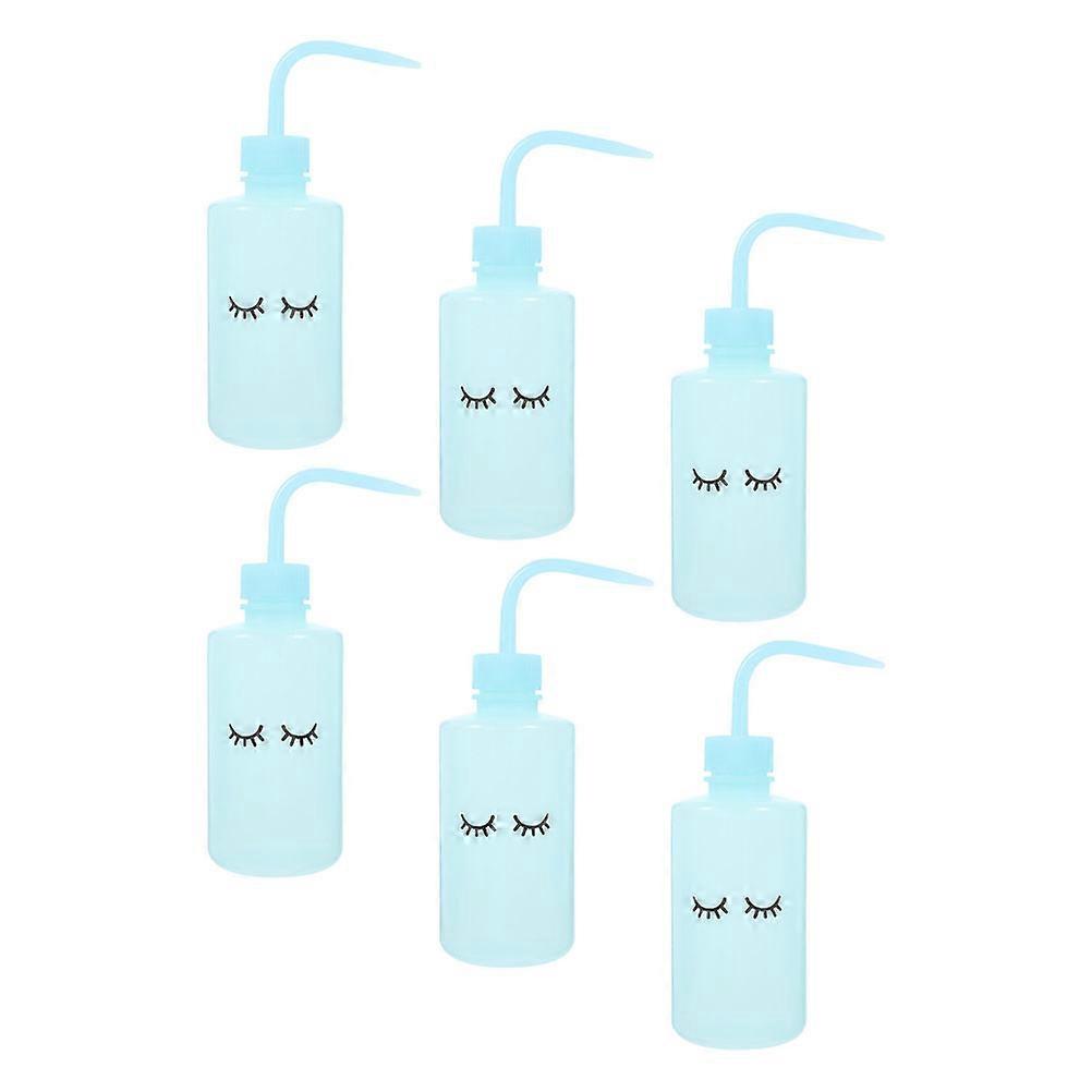 Convenient Eyelashes Cleaning Bottles for Storage 6Pcs Blue Squeeze Bottles
