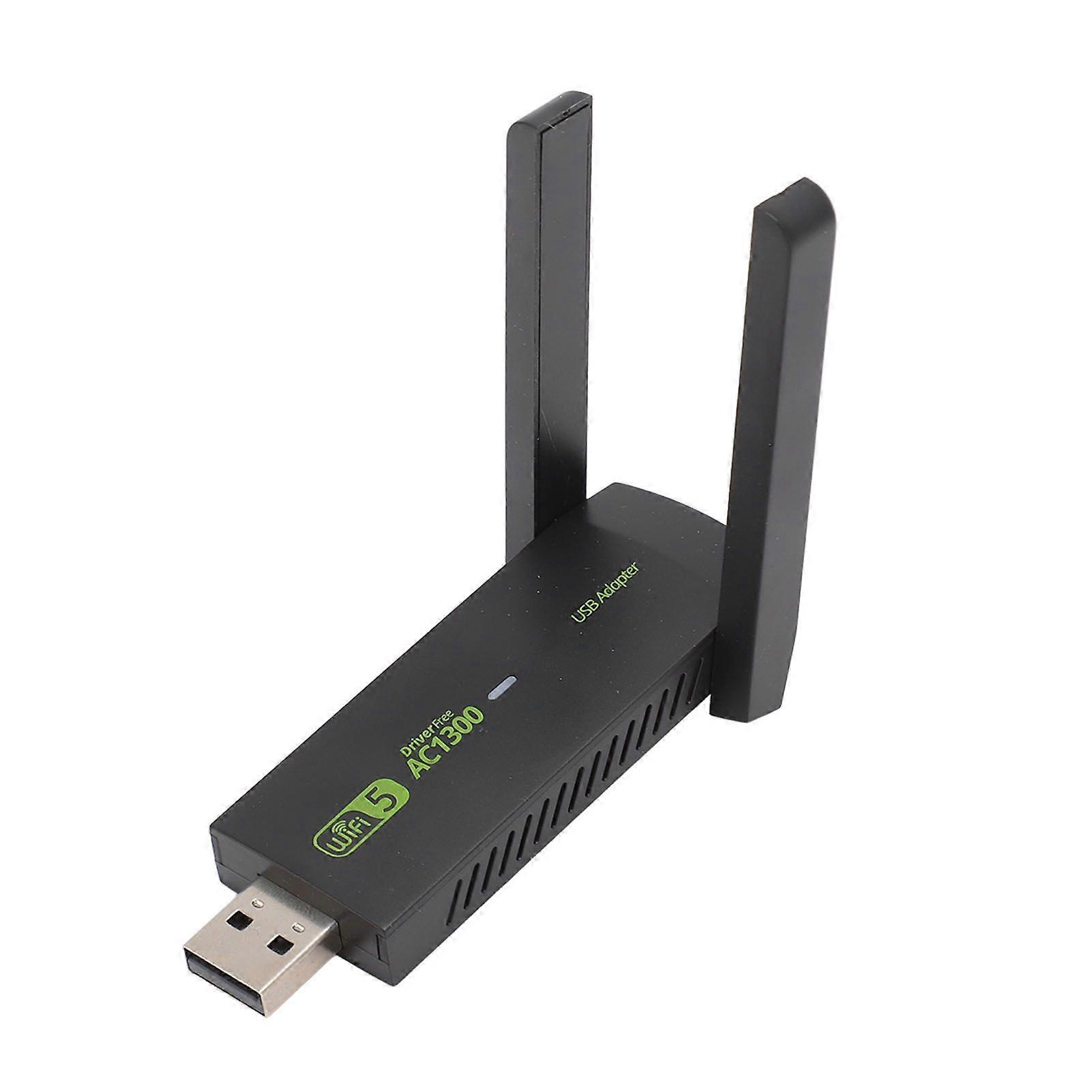Wireless USB WiFi Adapter for PC 1300Mbps Dual 5Dbi Antennas 5G 2.4G WiFi Adapter MU MIMO WiFi Dongle for Windows 7 8 10 11
