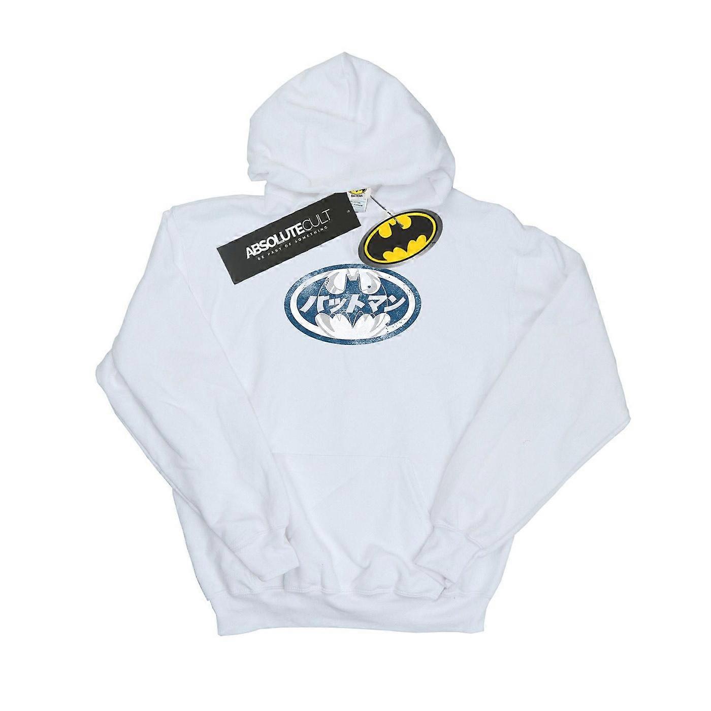 DC Comics garçons Batman Logo japonais blanc à capuche