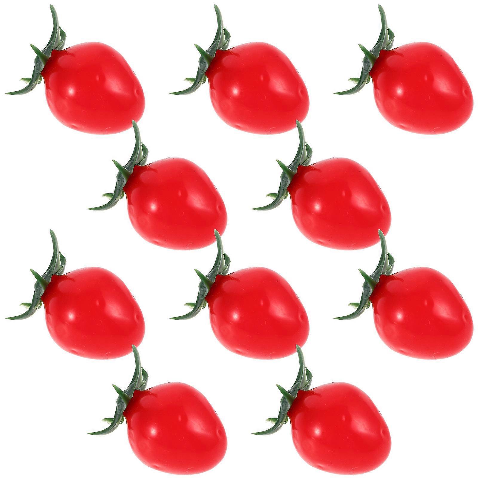 Artificial Fruit Mini Cherry Tomatoes for Decor 10Pcs Realistic Simulation Tomato