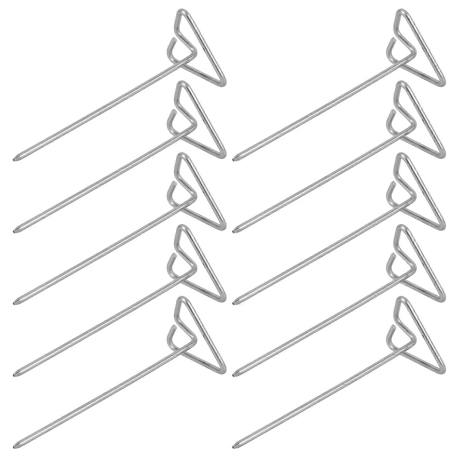 Stainless Steel Skewers Triangle Barbecue Skewers for Meat 10Pcs