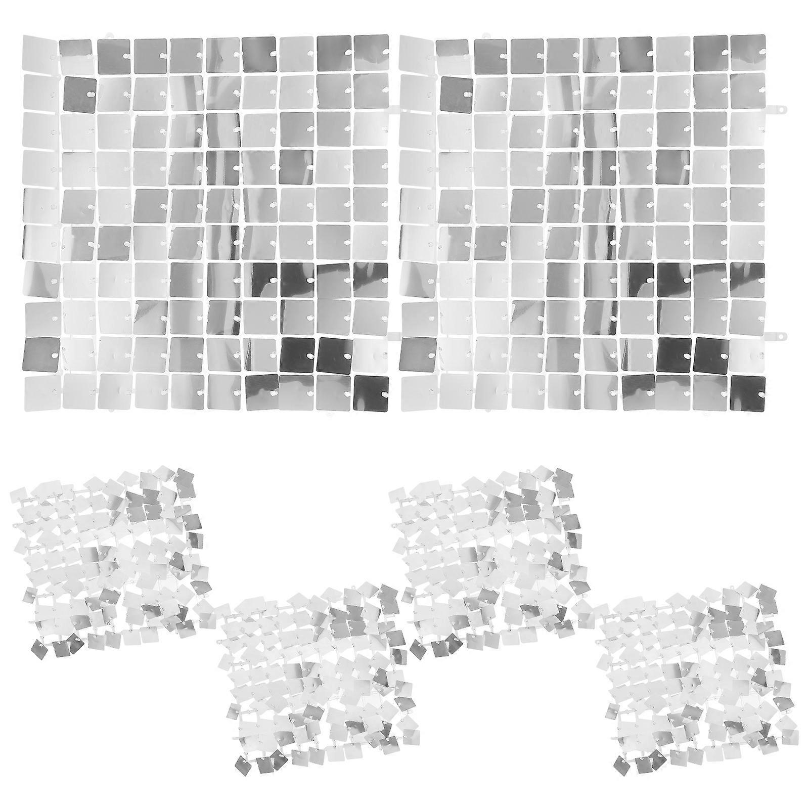 Glitter Backdrop Plastic Panel for Party 6Pcs Shimmer Wall Hanging Decor