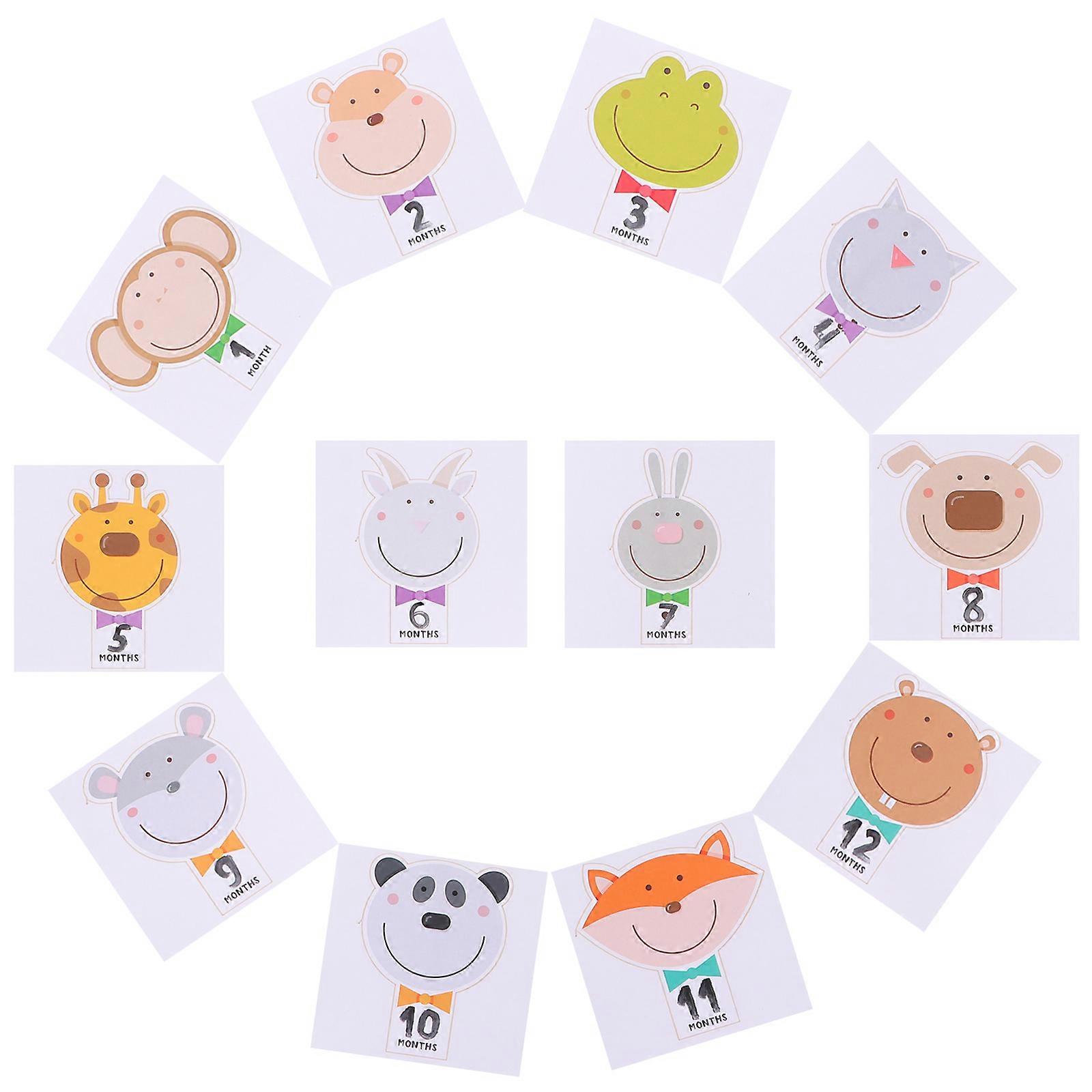 Assorted Color Baby First Year Growth Sticker Photographic Prop 1Set