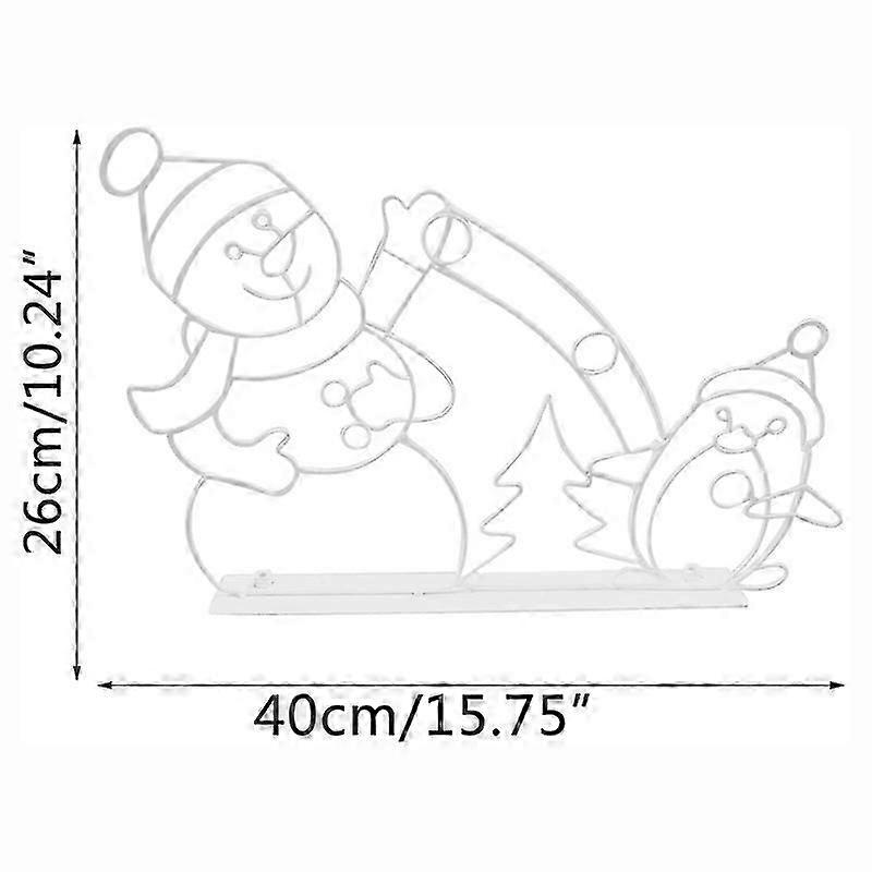 Christmas Fun Animated Snowball Fight Ornament with LED Light Holiday Party Garden Glowing Decorative Sign