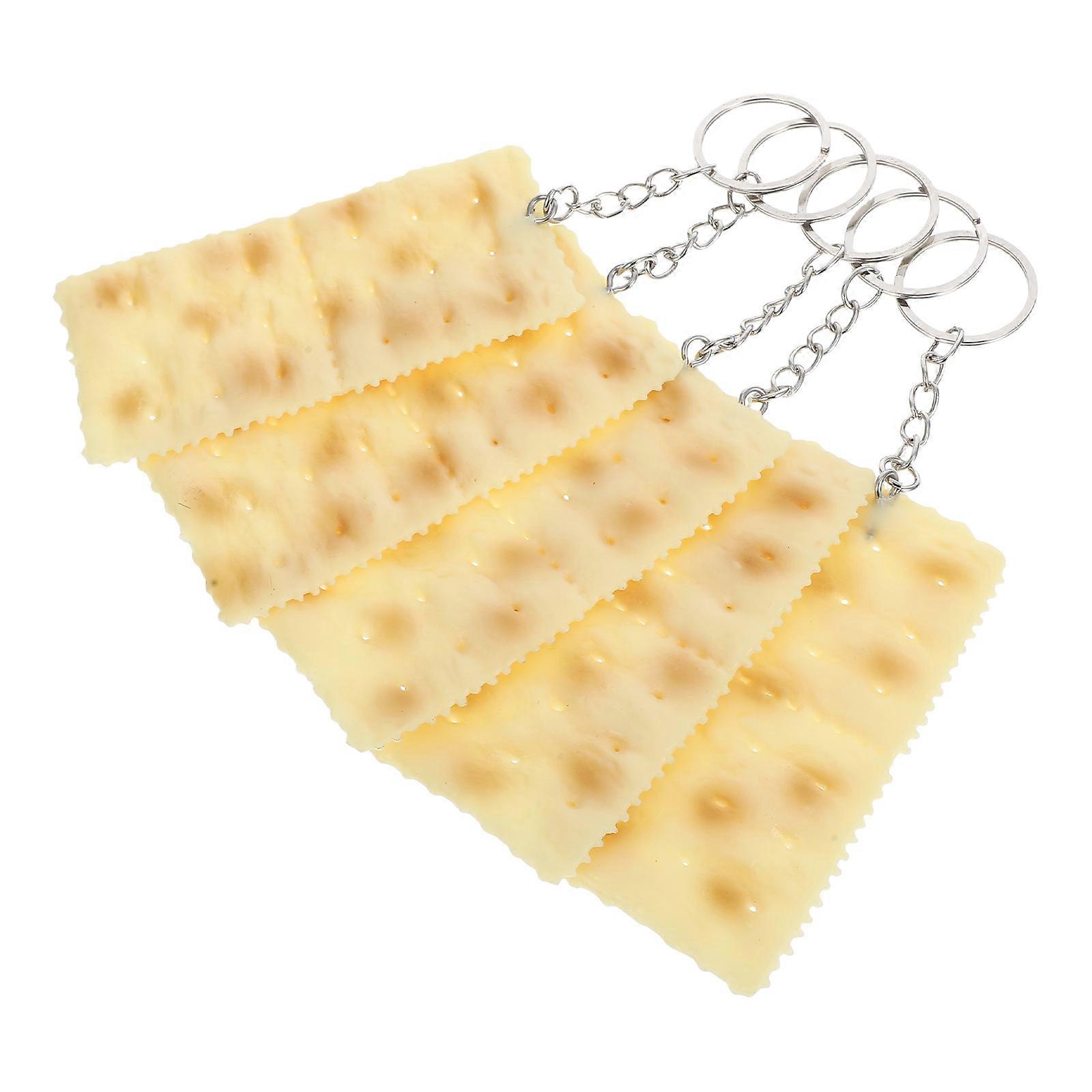 Fake Cookies Keychain for Decor with 5Pcs Lifelike Food Keyring Set