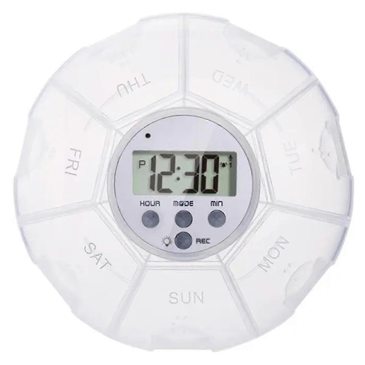 Automatic Medication Dispenser Pill Reminder Organizer with Timer Recording Function 7 Compartments